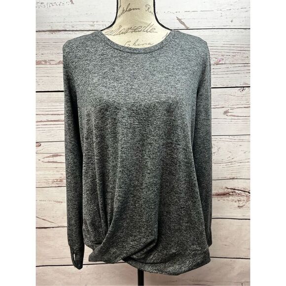 L L Bean medium dark gray long sleeve shirt with cinch in‎ front - 3073 - Picture 1 of 4